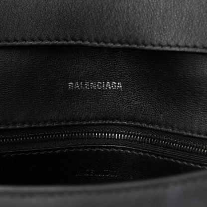 Balenciaga Semi Shiny Smooth Calfskin Monochrome Small Downtown Shoulder Bag Black 6 of 13
