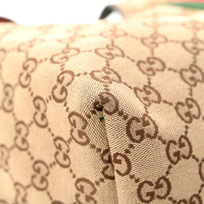 Gucci GG Monogram Web Large Giglio Tote Beige Brown 24 of 26