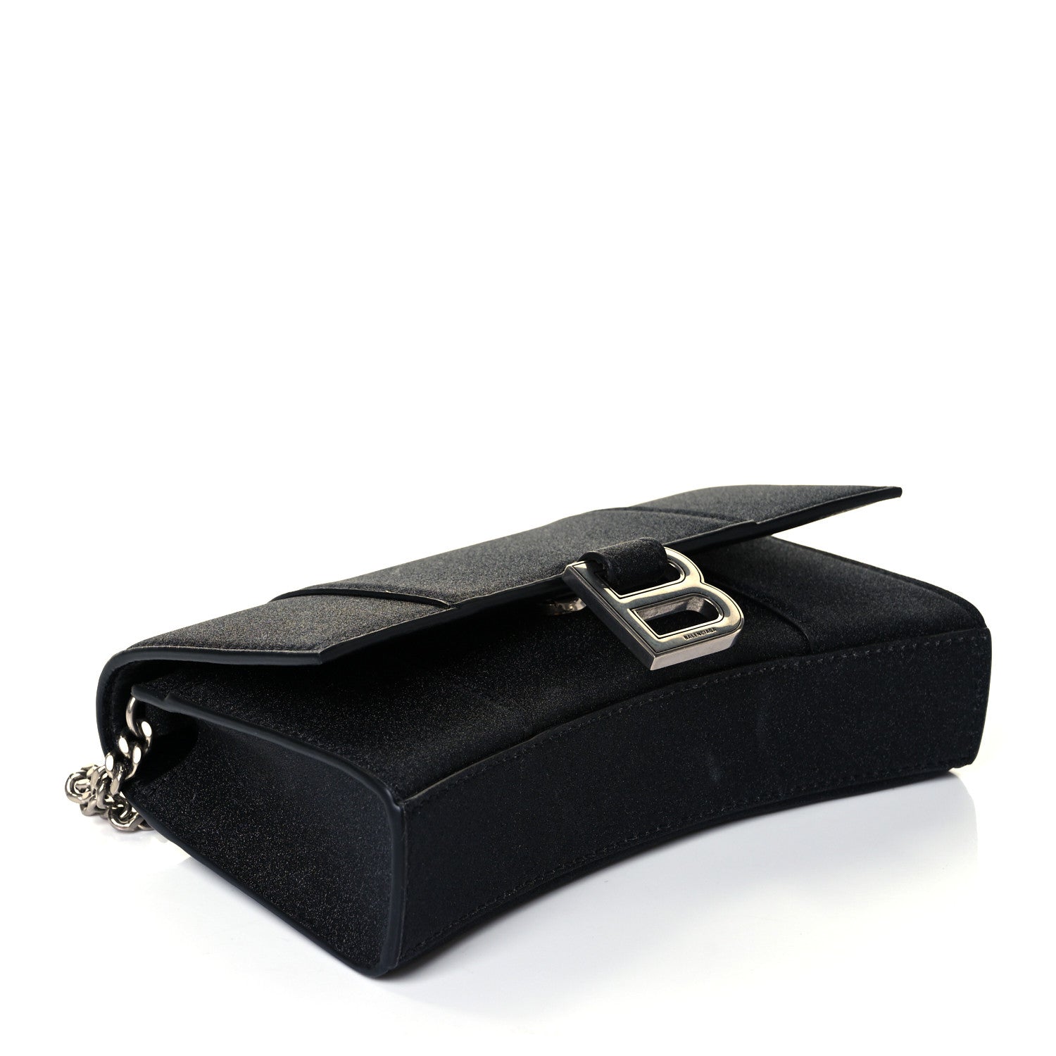 Balenciaga Glitter Fabric Hourglass Chain Bag Black 7 of 15