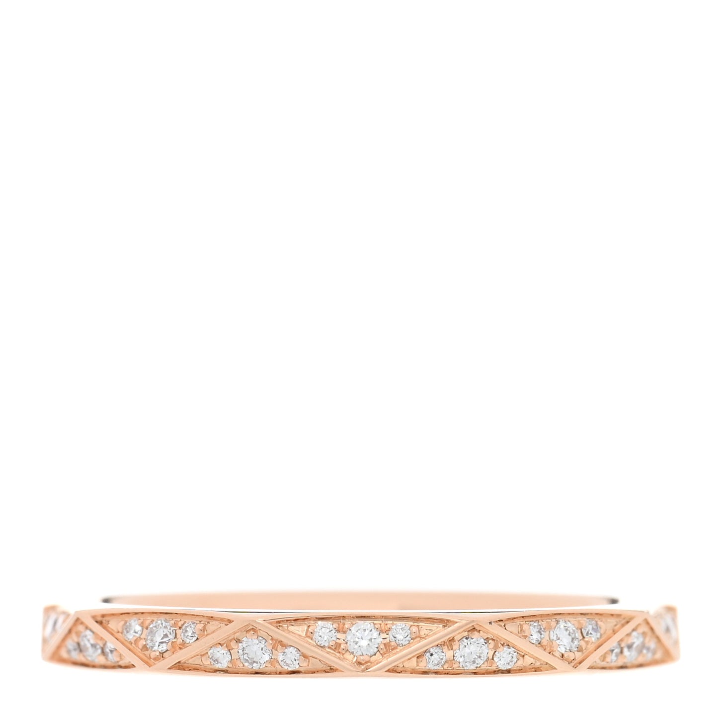18K Rose Gold Diamond Laurence Graff Signature Band Ring 52 6