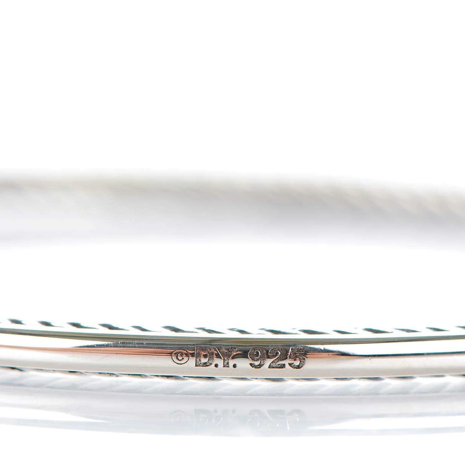 David Yurman Sterling Silver 3mm Cable Classics Bangle Bracelet 4 of 5