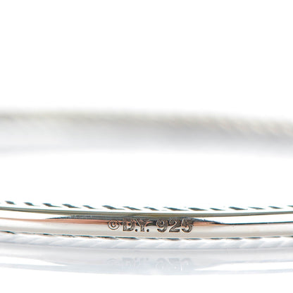 David Yurman Sterling Silver 3mm Cable Classics Bangle Bracelet 4 of 5