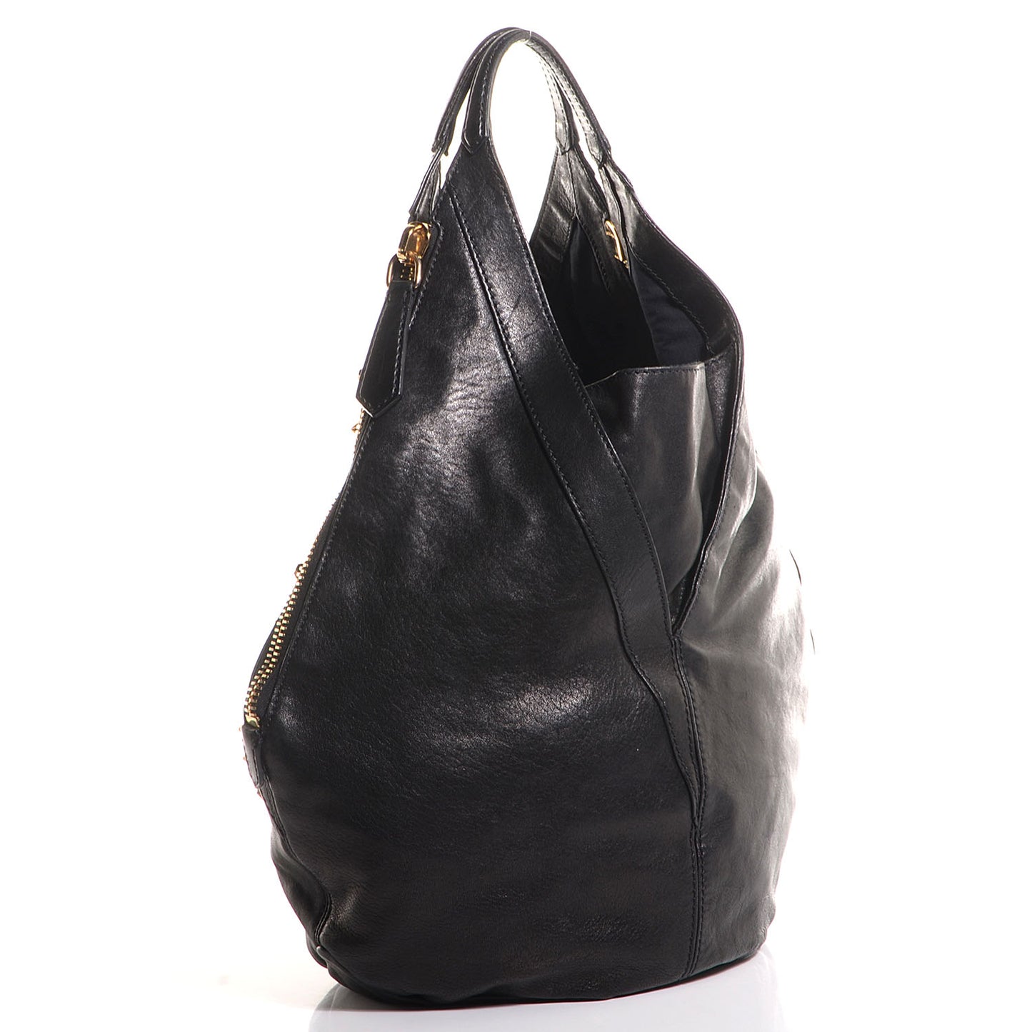 Lambskin Studded Tinhan Hobo Black