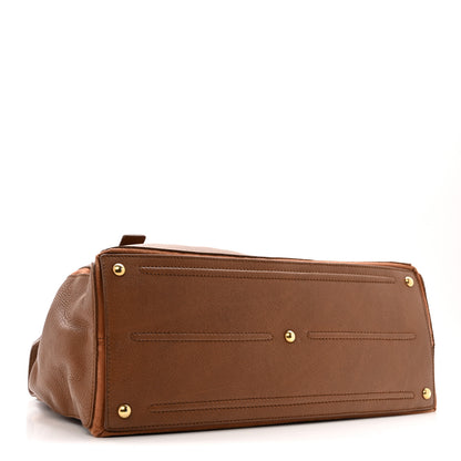 Saint Laurent Calfskin Canvas Large Muse Two Brown 4 of 17