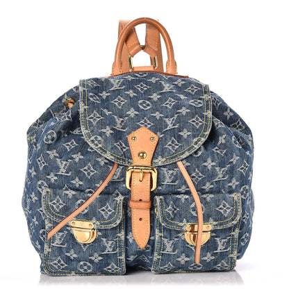 Louis Vuitton Denim Sac a Dos Backpack GM Blue 1 of 7