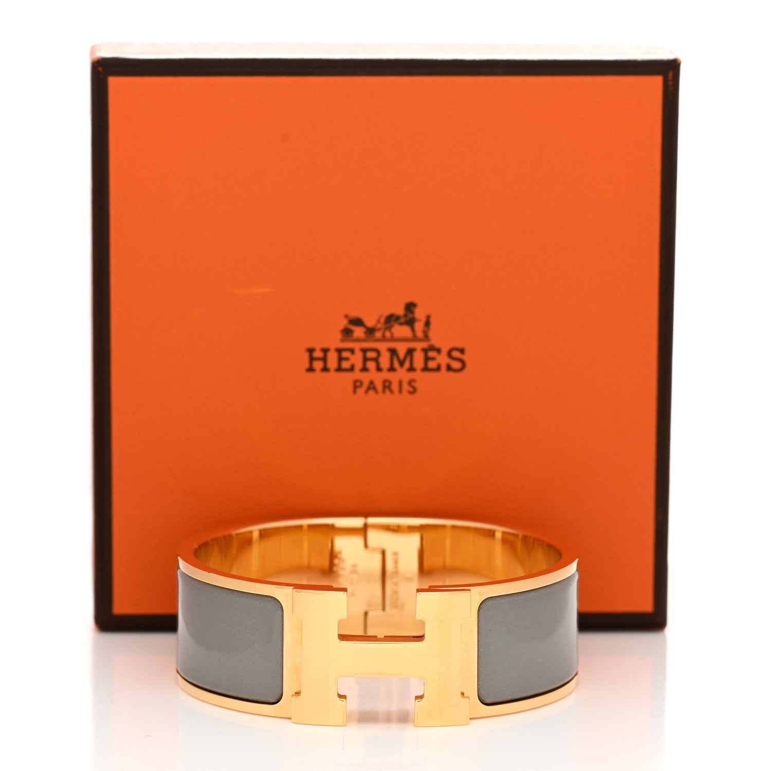 Hermes Enamel Wide Clic Clac H Bracelet PM Ardoise 4 of 4