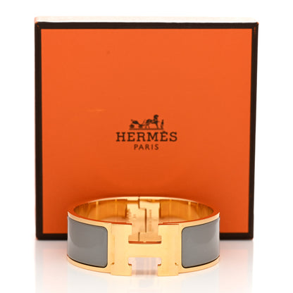 Hermes Enamel Wide Clic Clac H Bracelet PM Ardoise 4 of 4