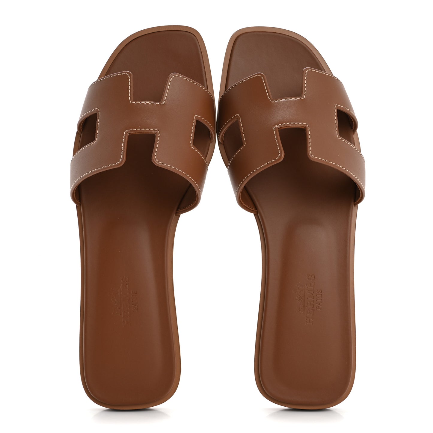 Box Calfskin Oran Sandals 35.5 Gold