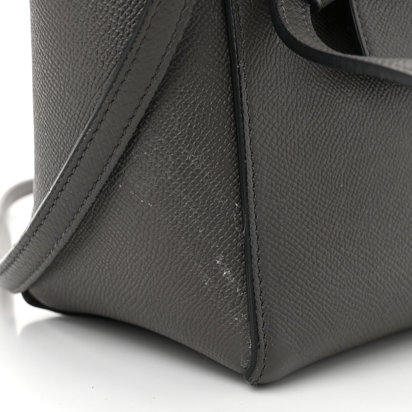 Grained Calfskin Nano Belt Bag Grey