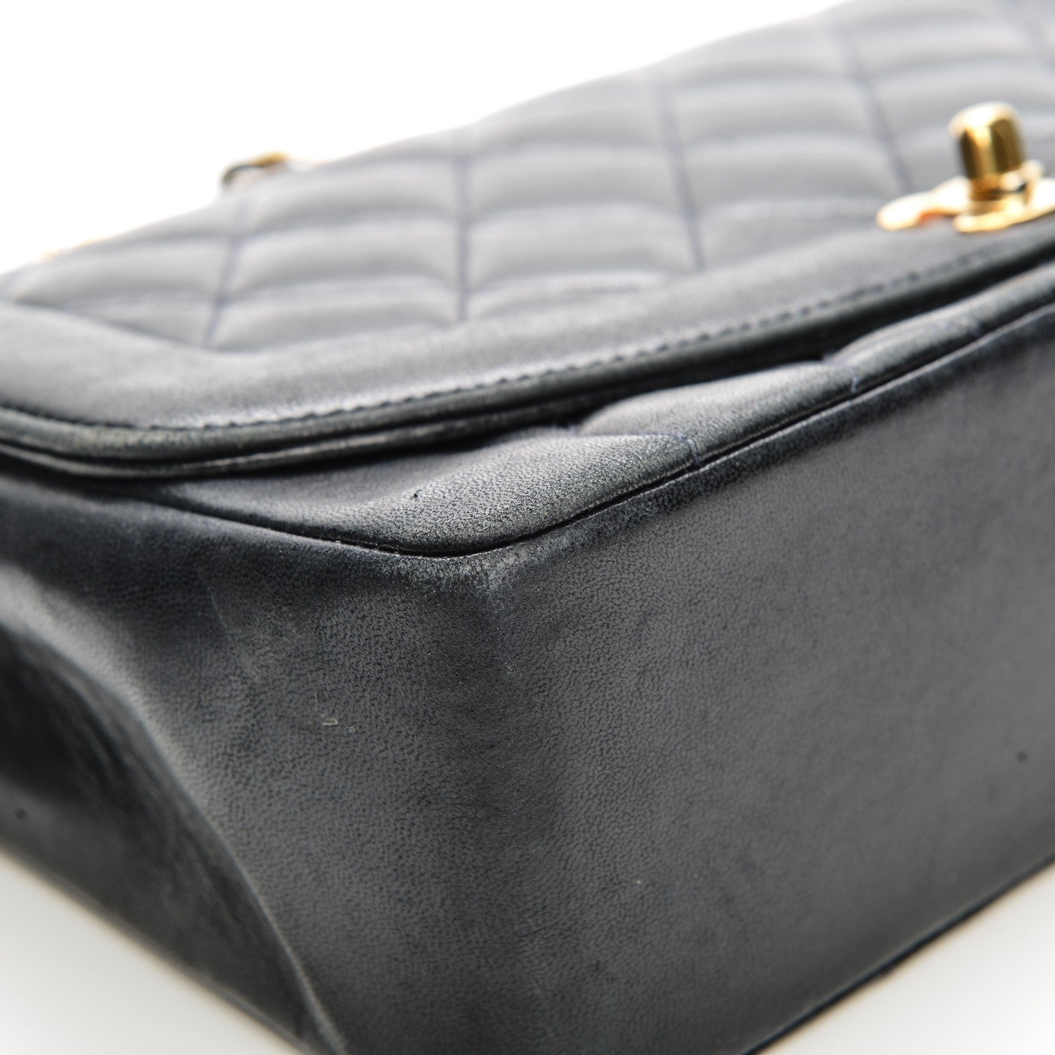 Chanel Lambskin Quilted Medium Single Flap Navy Blue 8 of 10