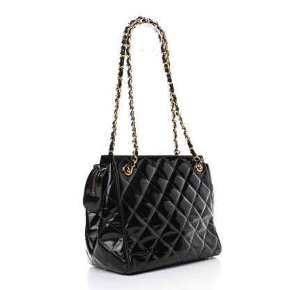 Chanel Patent Quilted CC Shoulder Bag Black 2 of 4