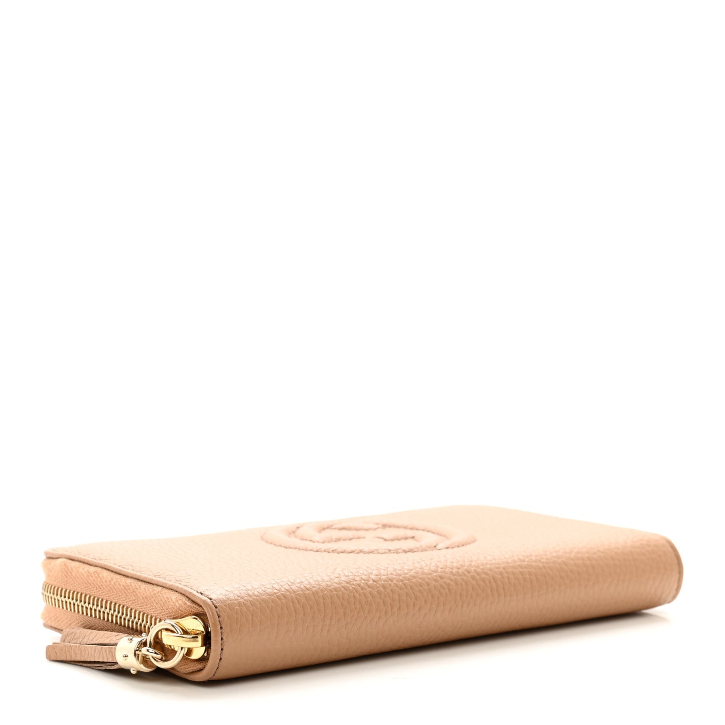 Pebbled Calfskin Soho Zip Around Wallet Camelia