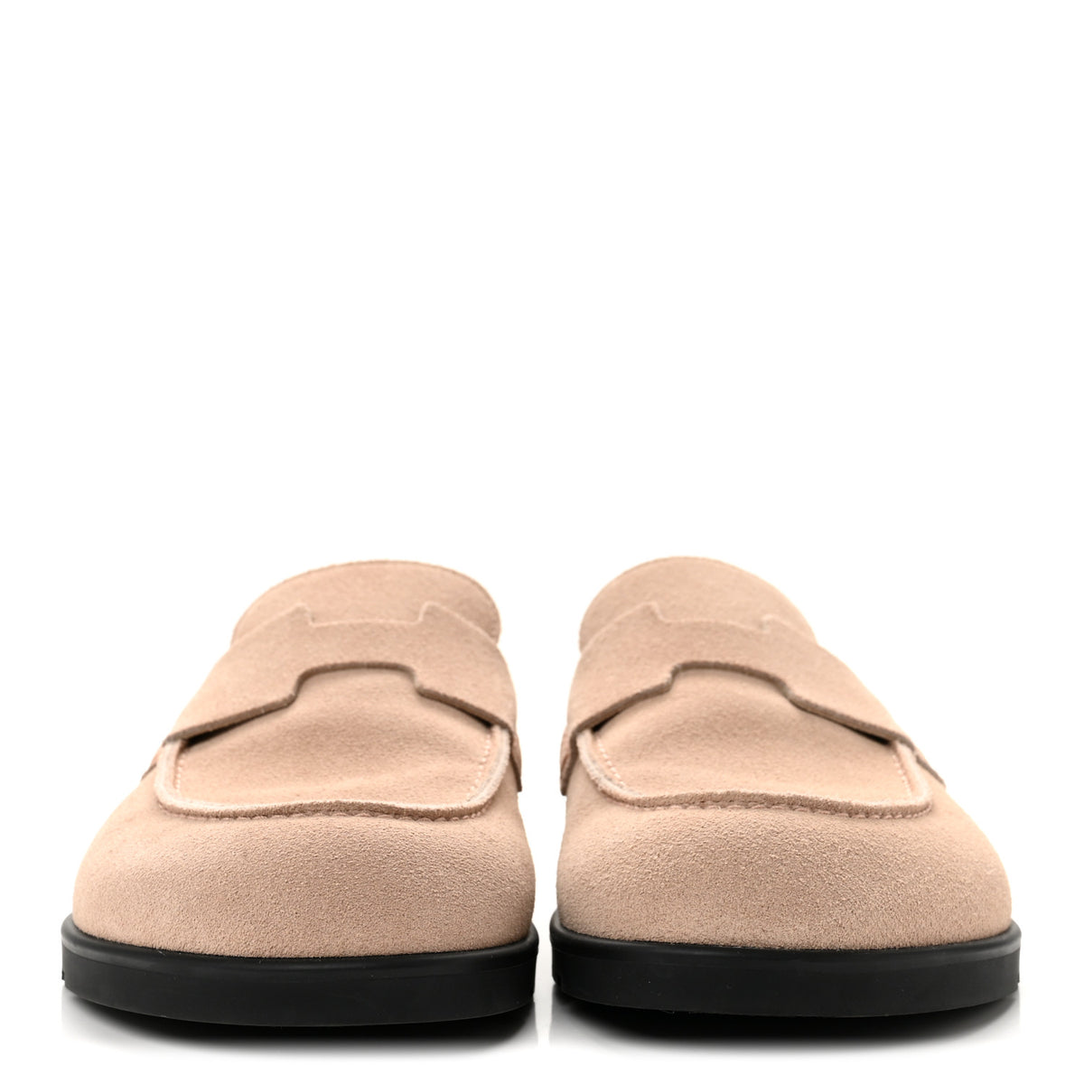 Hermes Suede Calfskin Womens Go Mules 37 Beige Nude 3 of 10