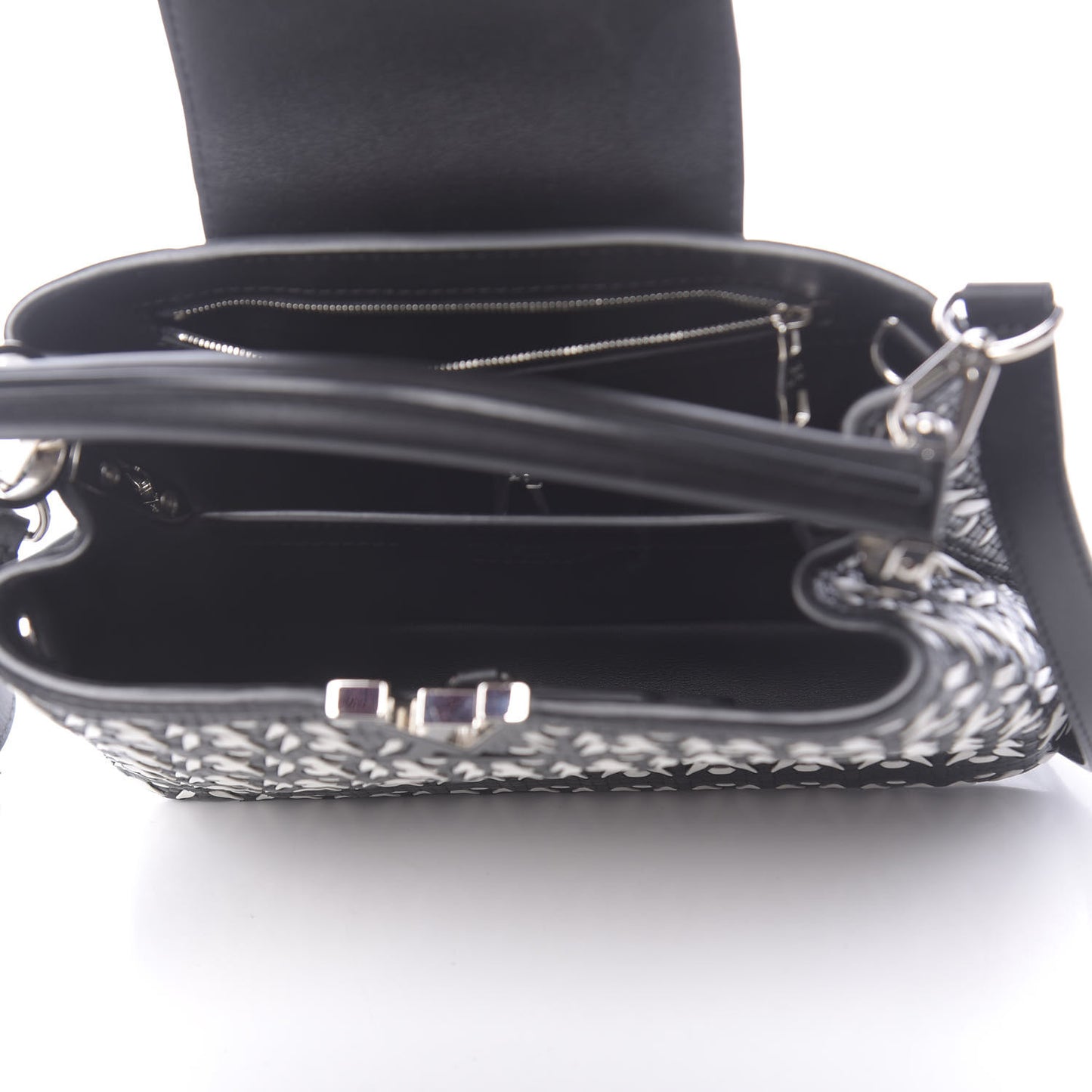 Calfskin Plaited Capucines BB Black