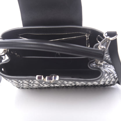 Louis Vuitton Calfskin Plaited Capucines BB Black 5 of 9