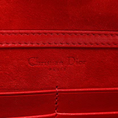 Christian Dior Grained Calfskin Diorama Wallet on Chain Pouch Rouge Vif 5 of 5