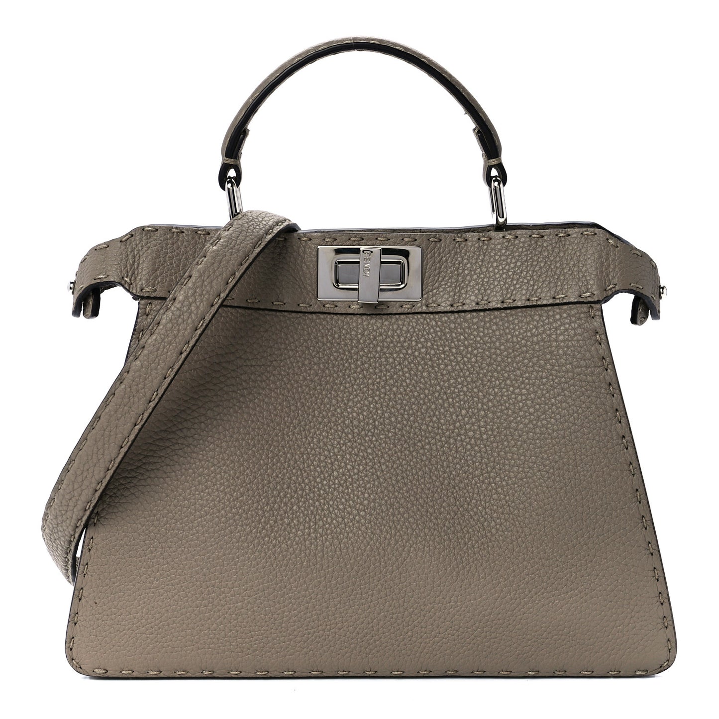 Cuoio Romano Selleria Chamois Small Peekaboo I SEE U Satchel Corda Camelia Cipria