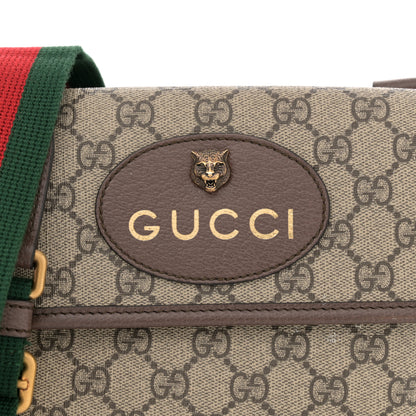 Gucci GG Supreme Monogram Web Small Neo Vintage Double Flap Messenger Bag Beige New Acero 9 of 13