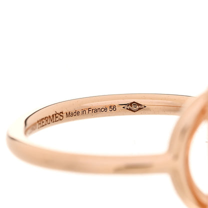 Hermes 18K Rose Gold Diamond PM Echappee Ring 56 7.5 5 of 6
