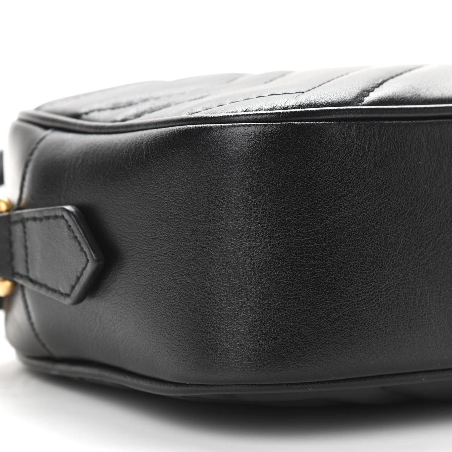 Calfskin Matelasse Mini GG Marmont Chain Shoulder Bag Black