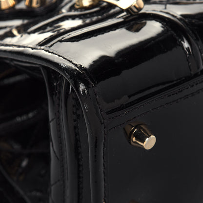 Burberry Patent Quilted Mini Manor Tote Black 9 of 12