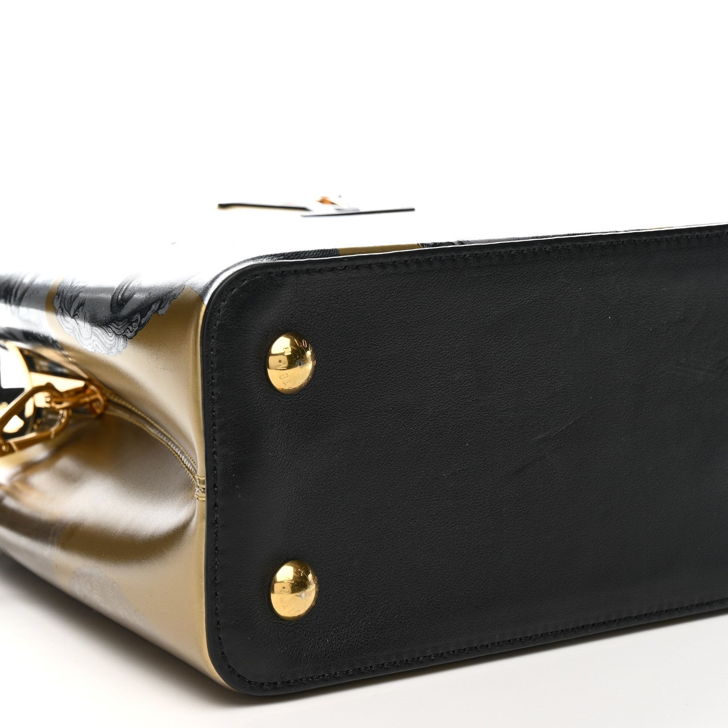 Louis Vuitton X FORNASETTI Calfskin Fornasetti Capucines MM Gold 8 of 10