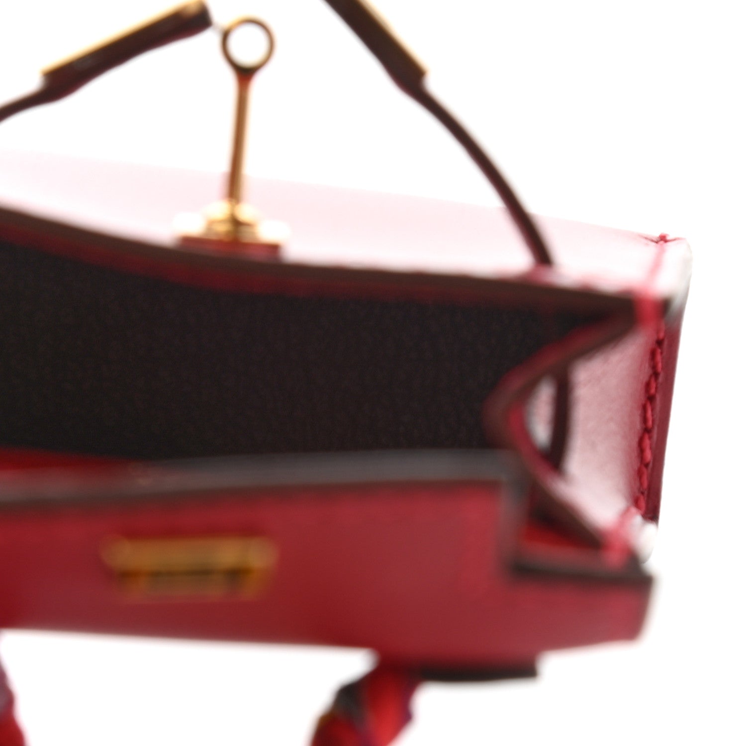 Hermes Tadelakt Mini Kelly Twilly Bag Charm Rouge Vif 4 of 7