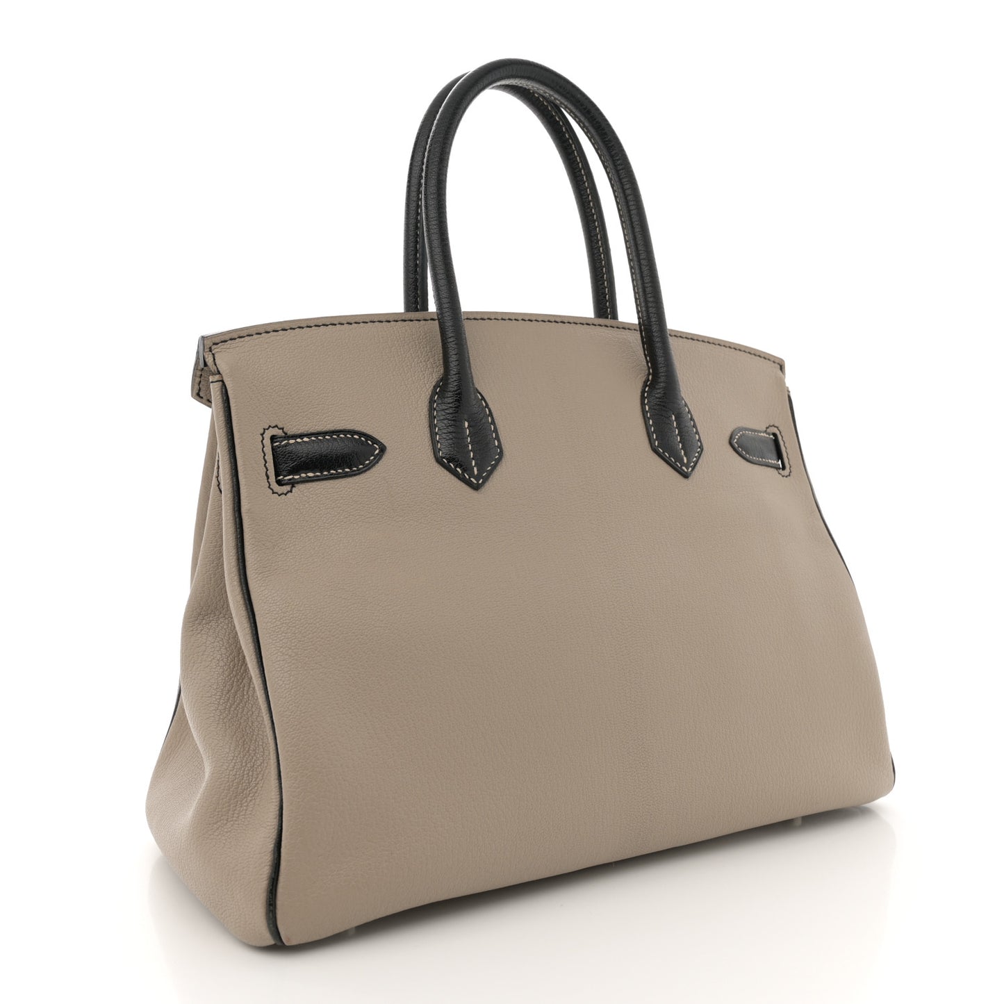 Chevre Mysore Horseshoe Birkin 30 Gris Tourterelle Black