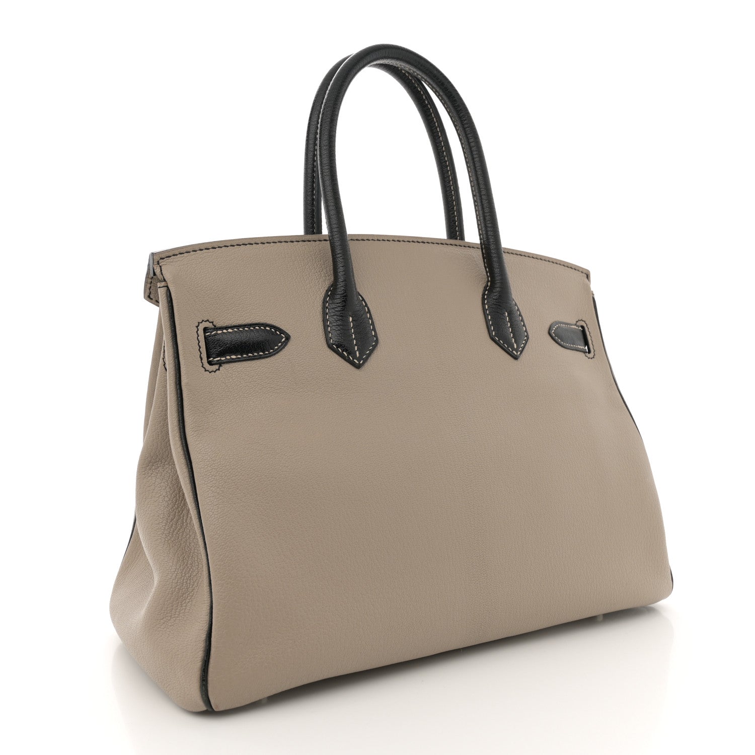 Hermes Chevre Mysore Horseshoe Birkin 30 Gris Tourterelle Black 3 of 15
