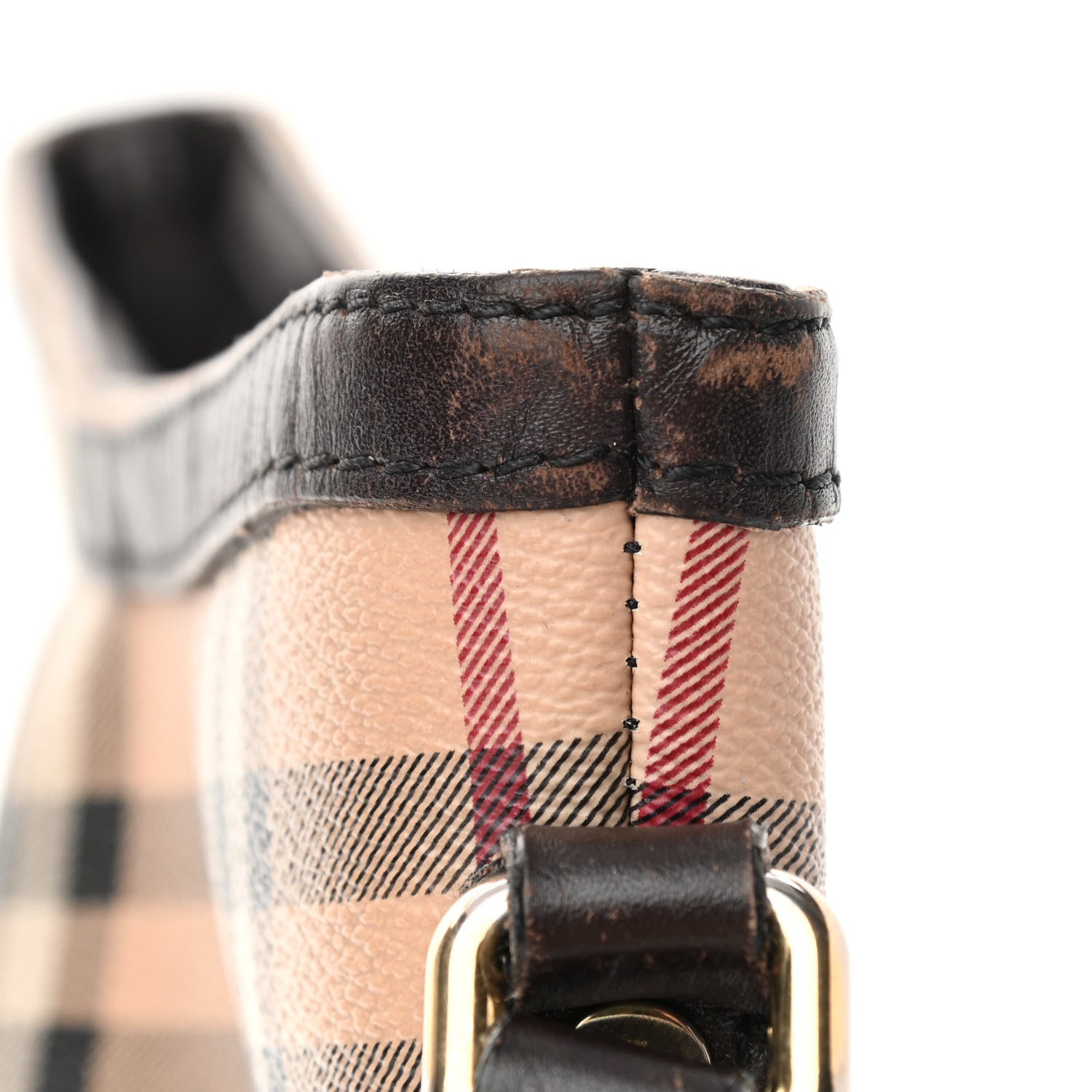 Burberry Haymarket Check Hartham Shoulder Bag Chocolate 13 of 15