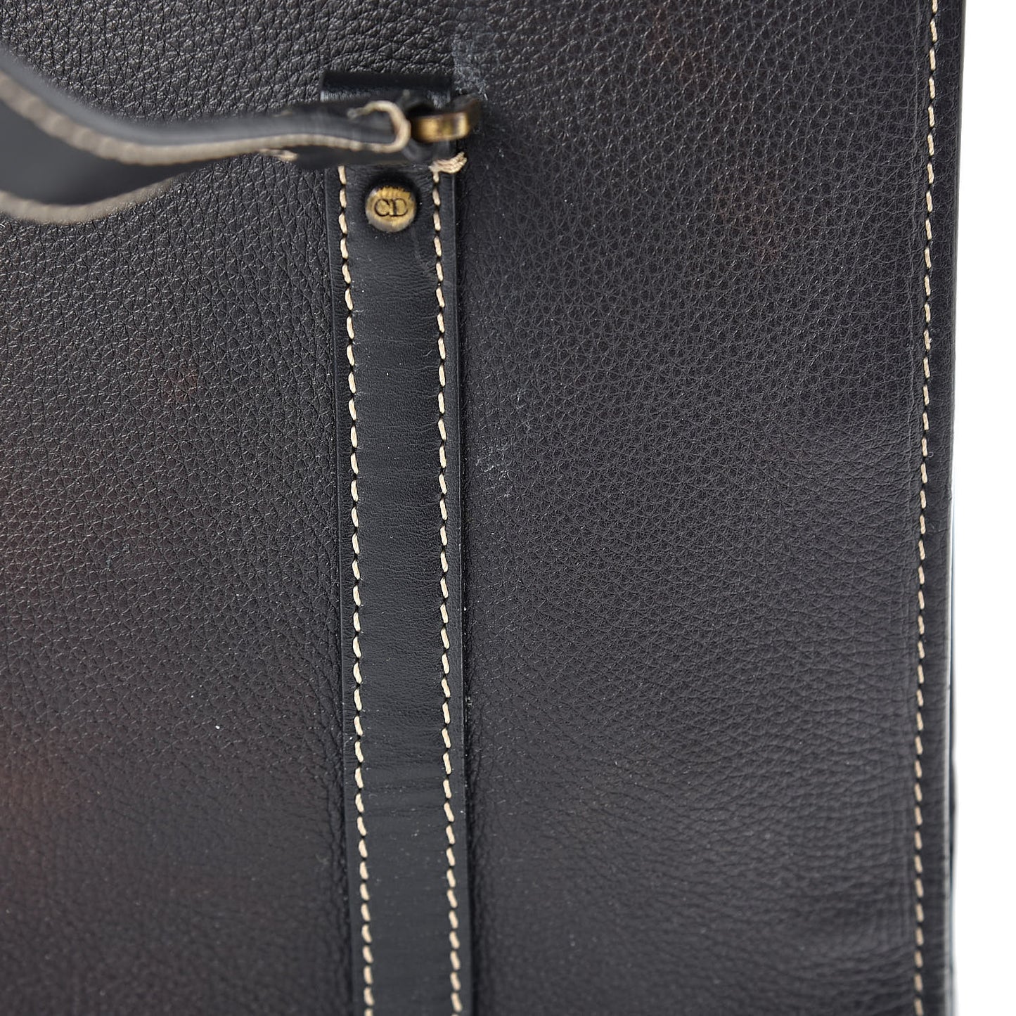 Calfskin Saddle Vertical Shopper Black