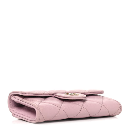 Chanel Caviar Quilted Flap Card Holder Wallet Light Pink 4 of 9