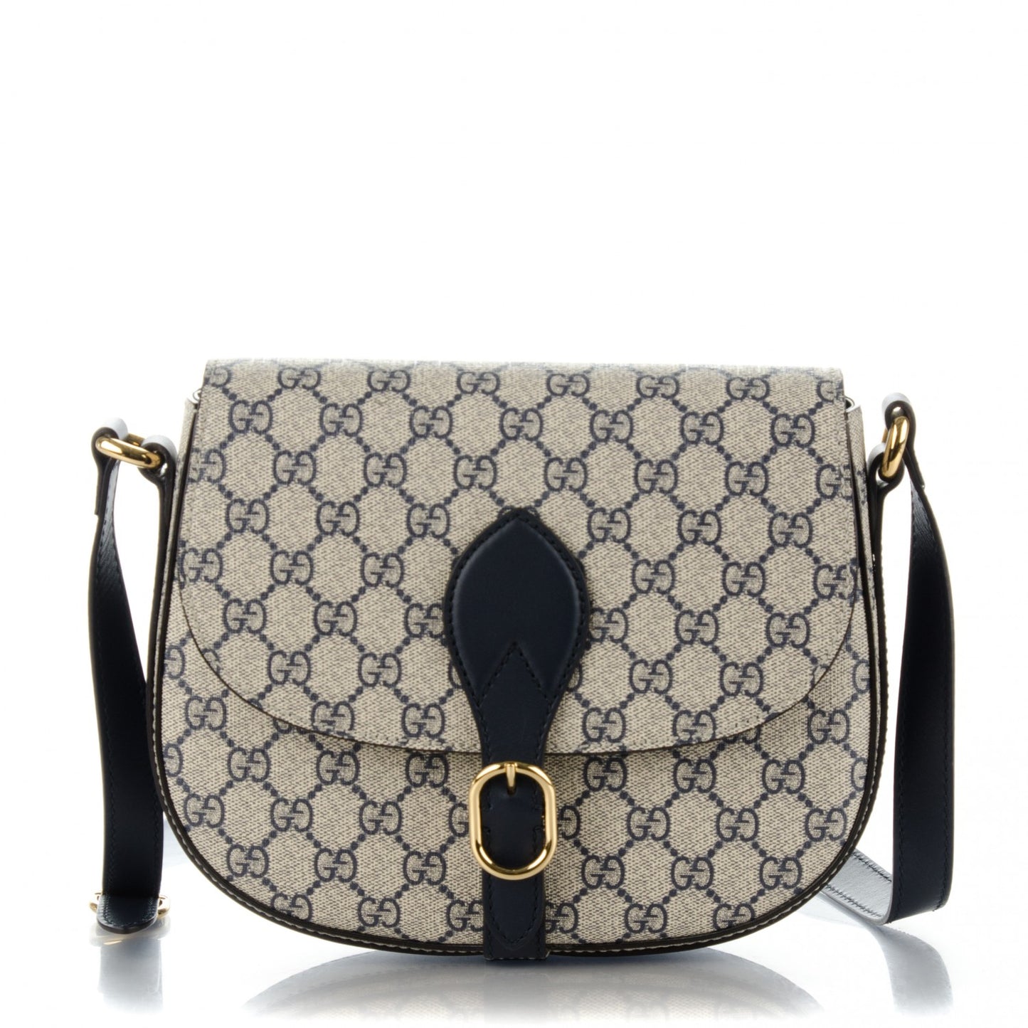 GG Supreme Monogram Small Messenger Shoulder Bag Beige Blue Navy
