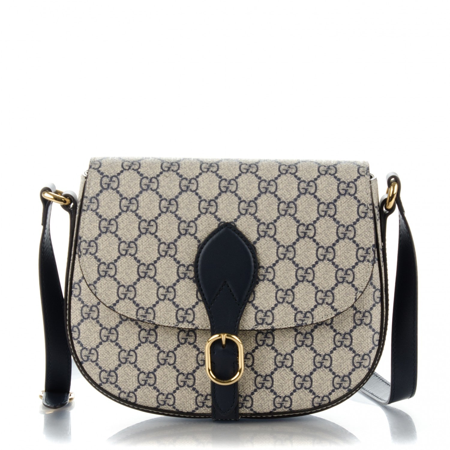 Gucci GG Supreme Monogram Small Messenger Shoulder Bag Beige Blue Navy 1 of 7
