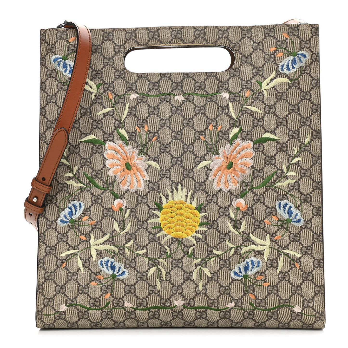 GG Supreme Monogram Blooms Embroidered Medium XL Tote