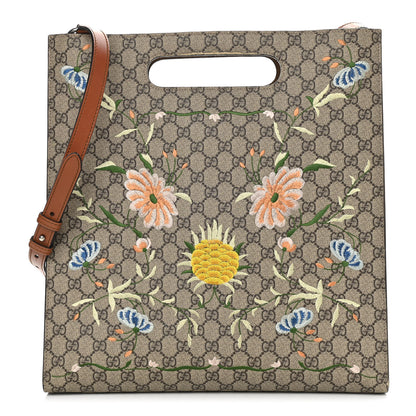 Gucci GG Supreme Monogram Blooms Embroidered Medium XL Tote 1 of 14