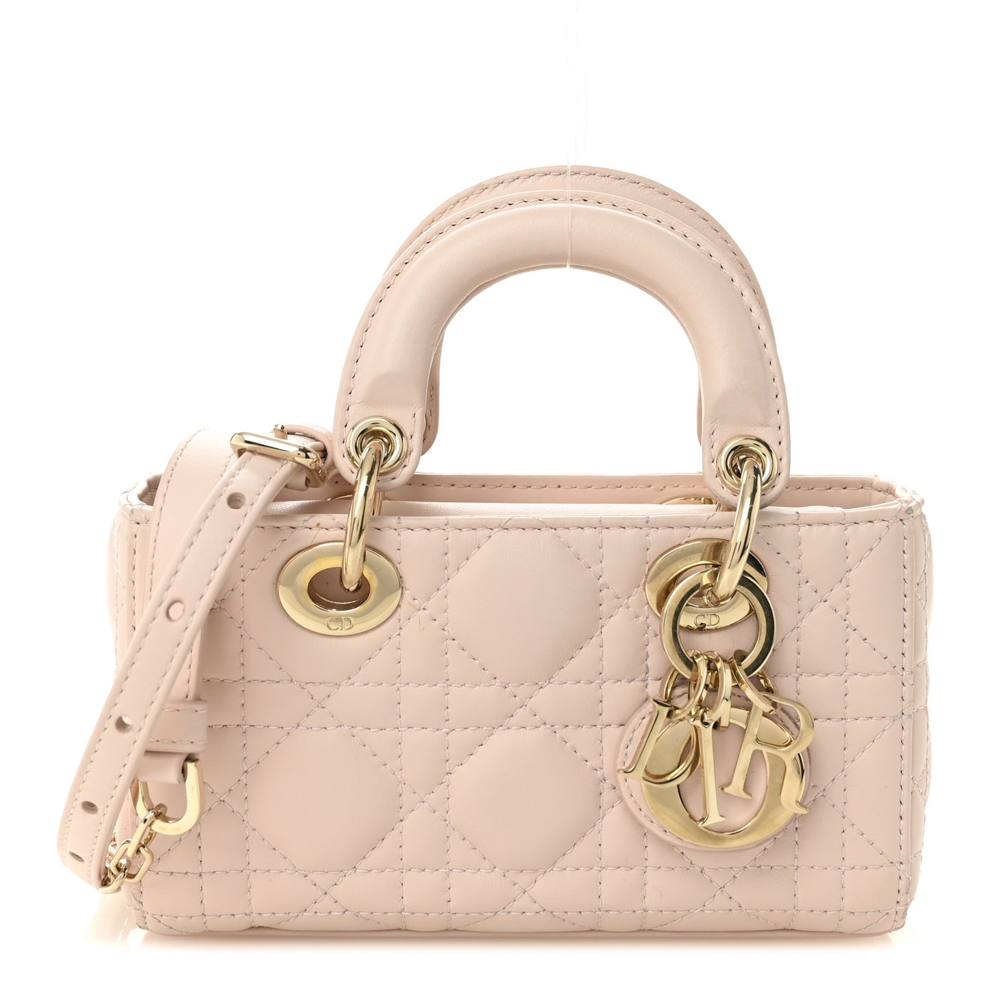 Lambskin Cannage Micro Lady D-Joy Rose Poudre