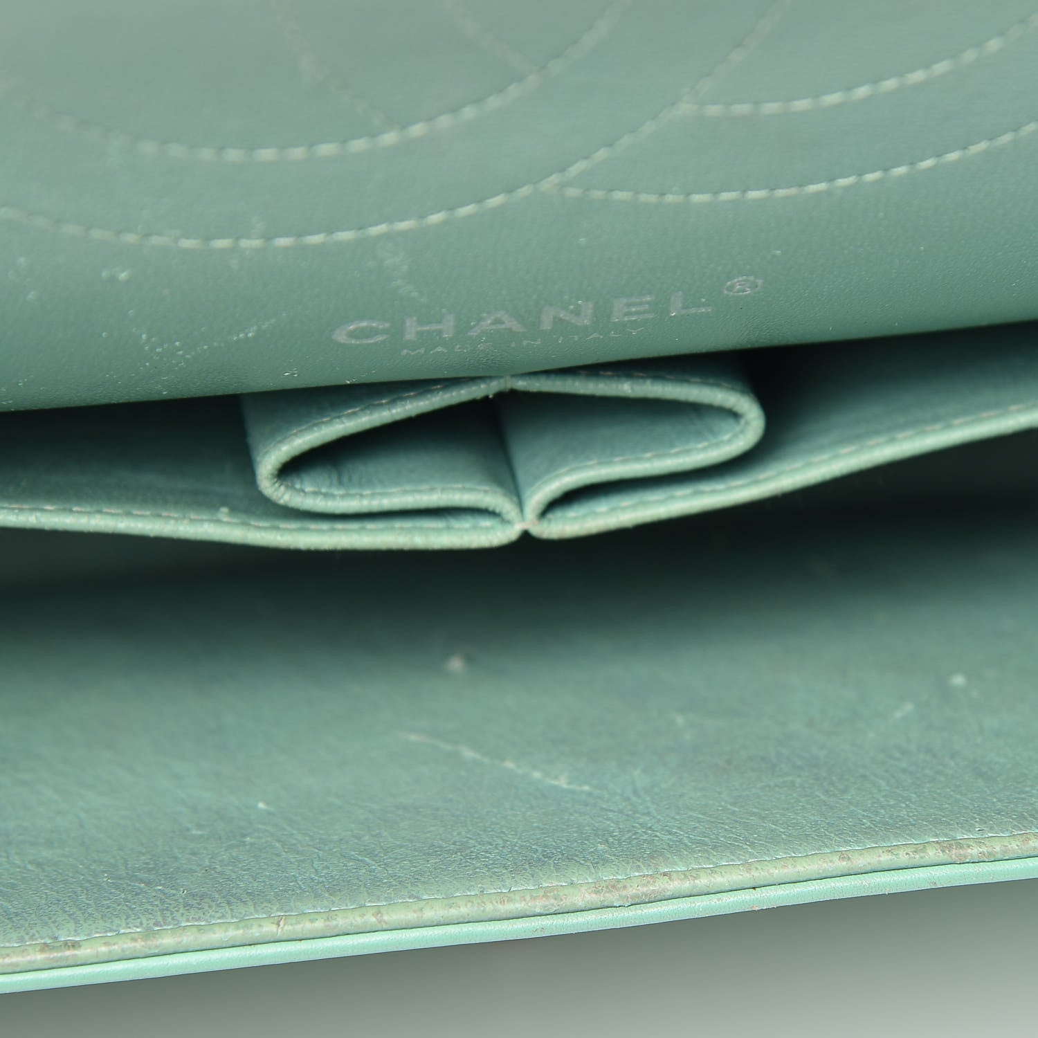 Chanel Patent Quilted Jumbo Double Flap Green 14 of 23