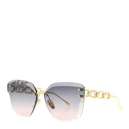 Louis Vuitton Metal Rimless LV Jewel Cat Eye Sunglasses Z1626U Gradient Blue 1 of 7