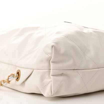 Chanel Calfskin Quilted Chanel 22 Backpack White Black 9 of 12