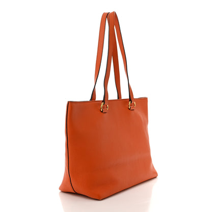 Prada Vitello Phenix Embossed Logo Tote Papaya 3 of 10