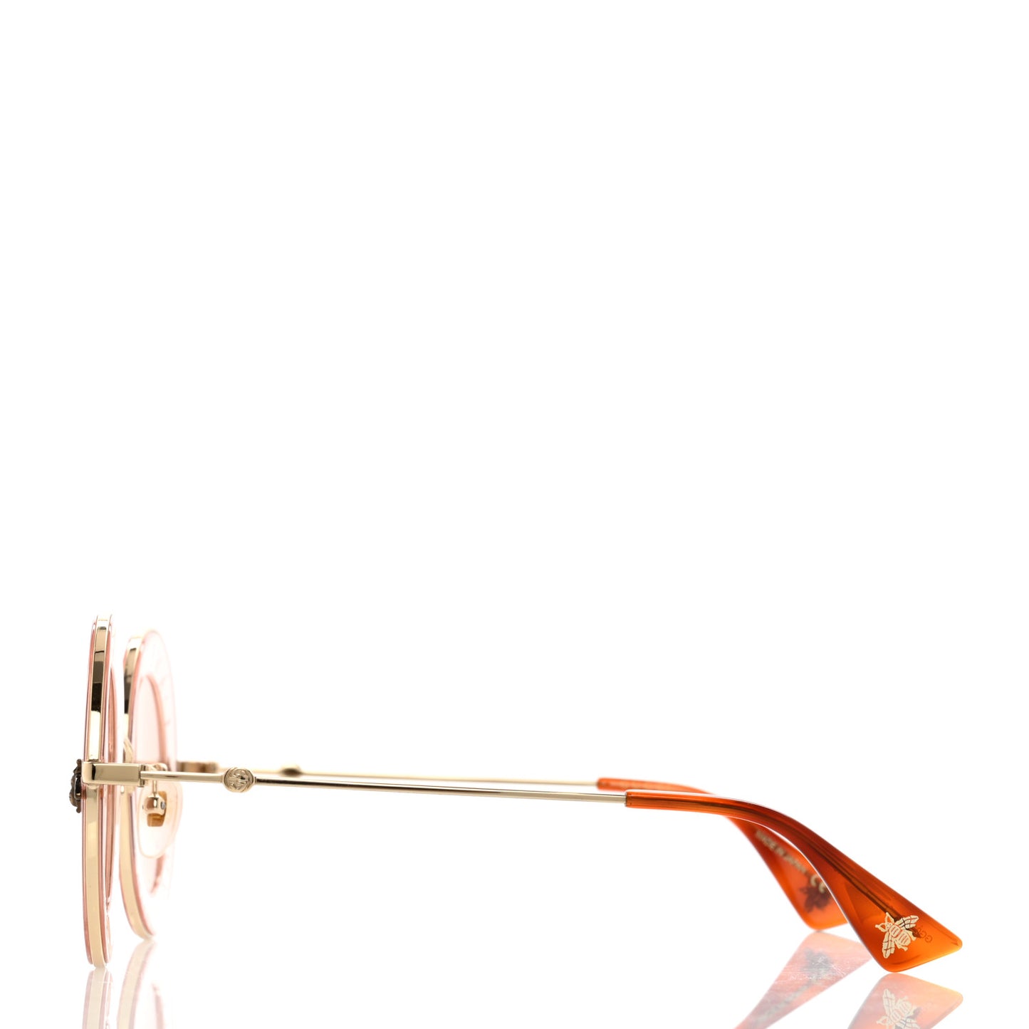 Metal L'Aveugle Par Amour Round Frame Sunglasses GG0113S Light Pink