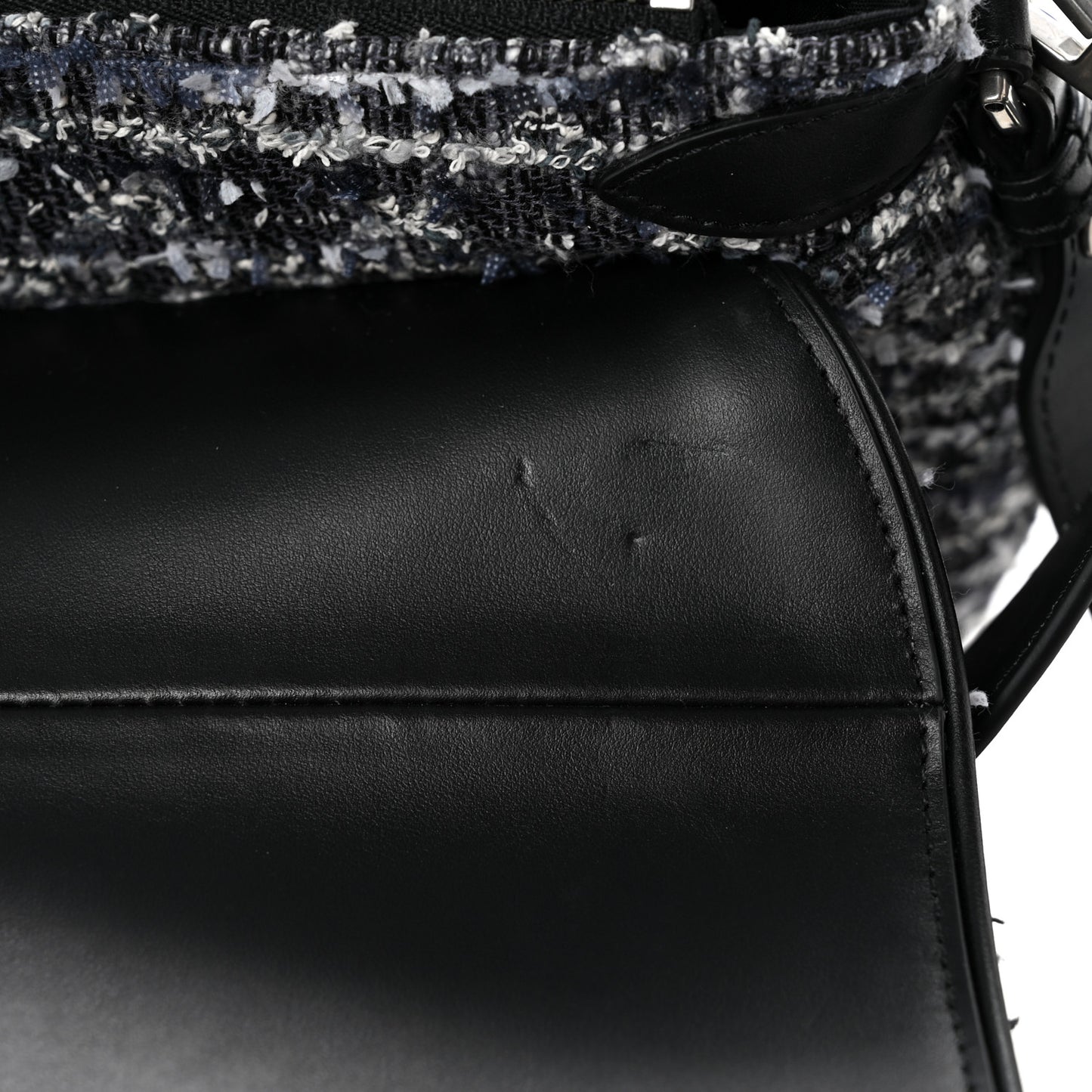 Tweed Saddle Bag Black Silver