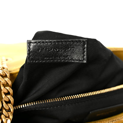 Saint Laurent Suede Y Quilted Monogram Medium Loulou Chain Satchel Chartreuse 8 of 11