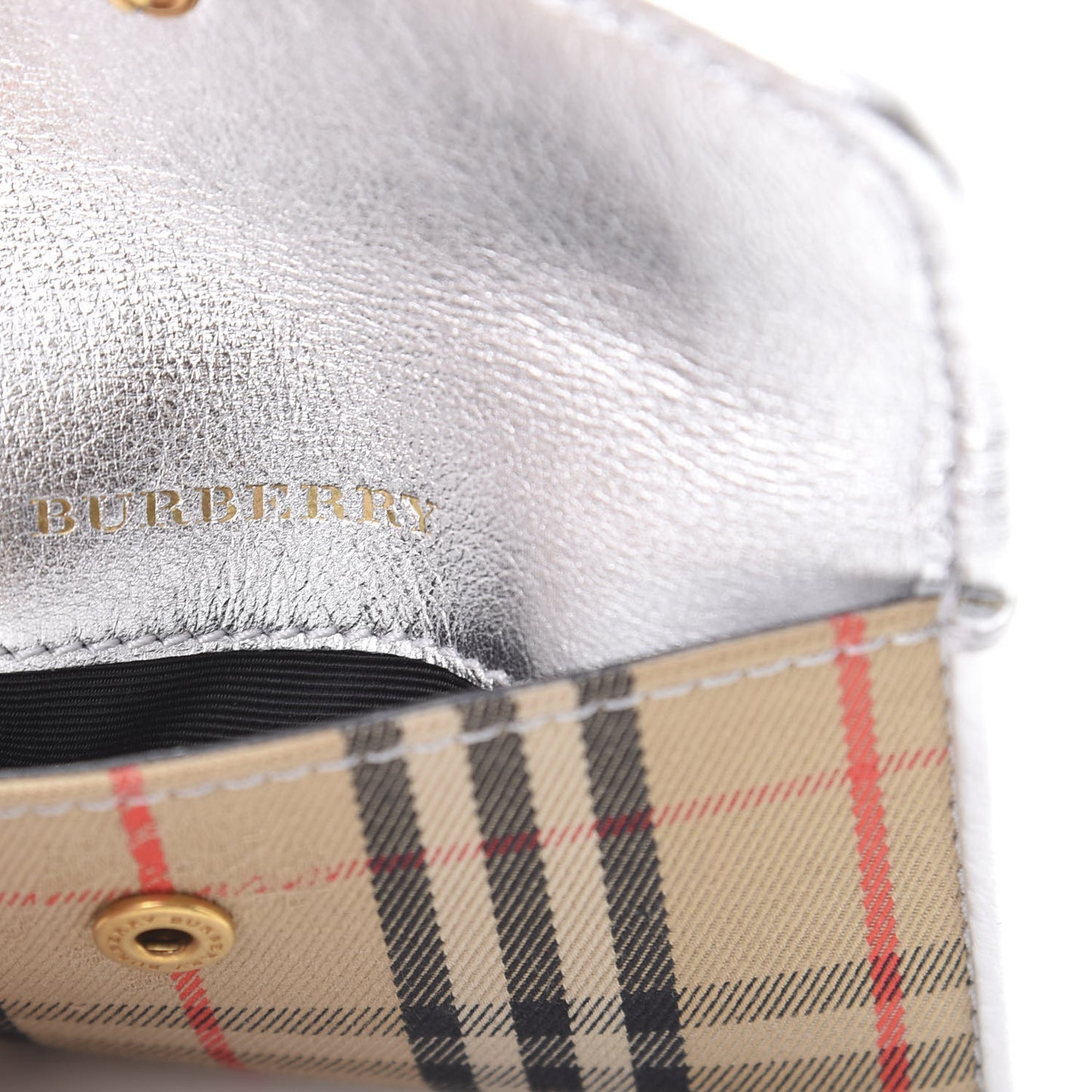 Smooth Calfskin 1983 Knight Check Envelope Card Case Silver