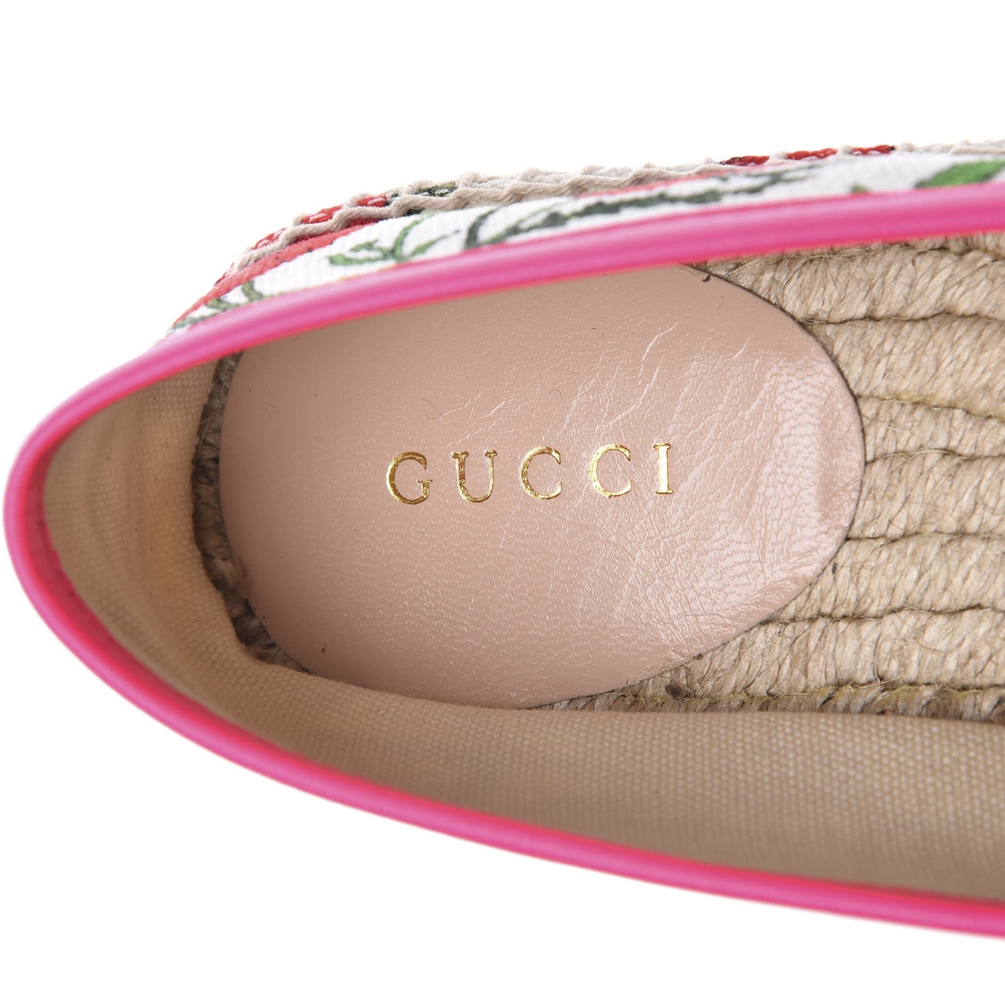 Canvas Flora Print Espadrilles 35.5 White Multicolor Fuxia