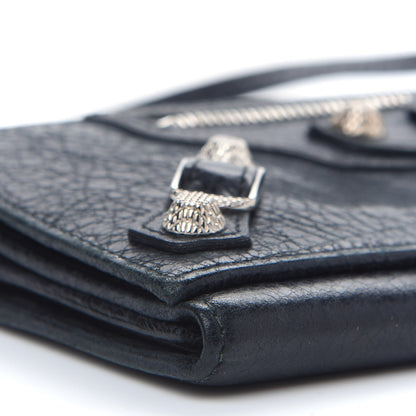 Balenciaga Agneau Giant 12 Silver Hardware Continental Wallet on Strap Black 8 of 10