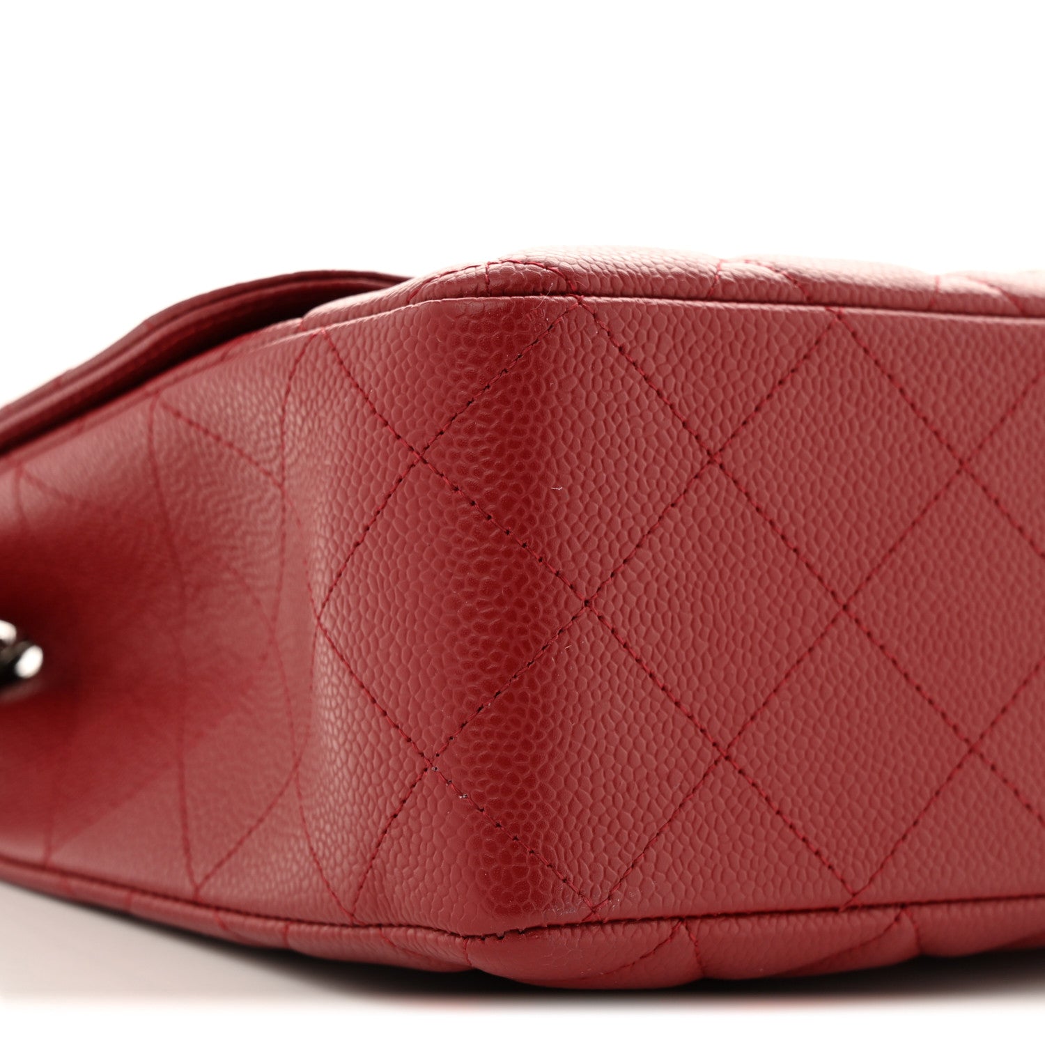 Chanel Caviar Quilted Jumbo Single Flap Dark Red 9 of 12