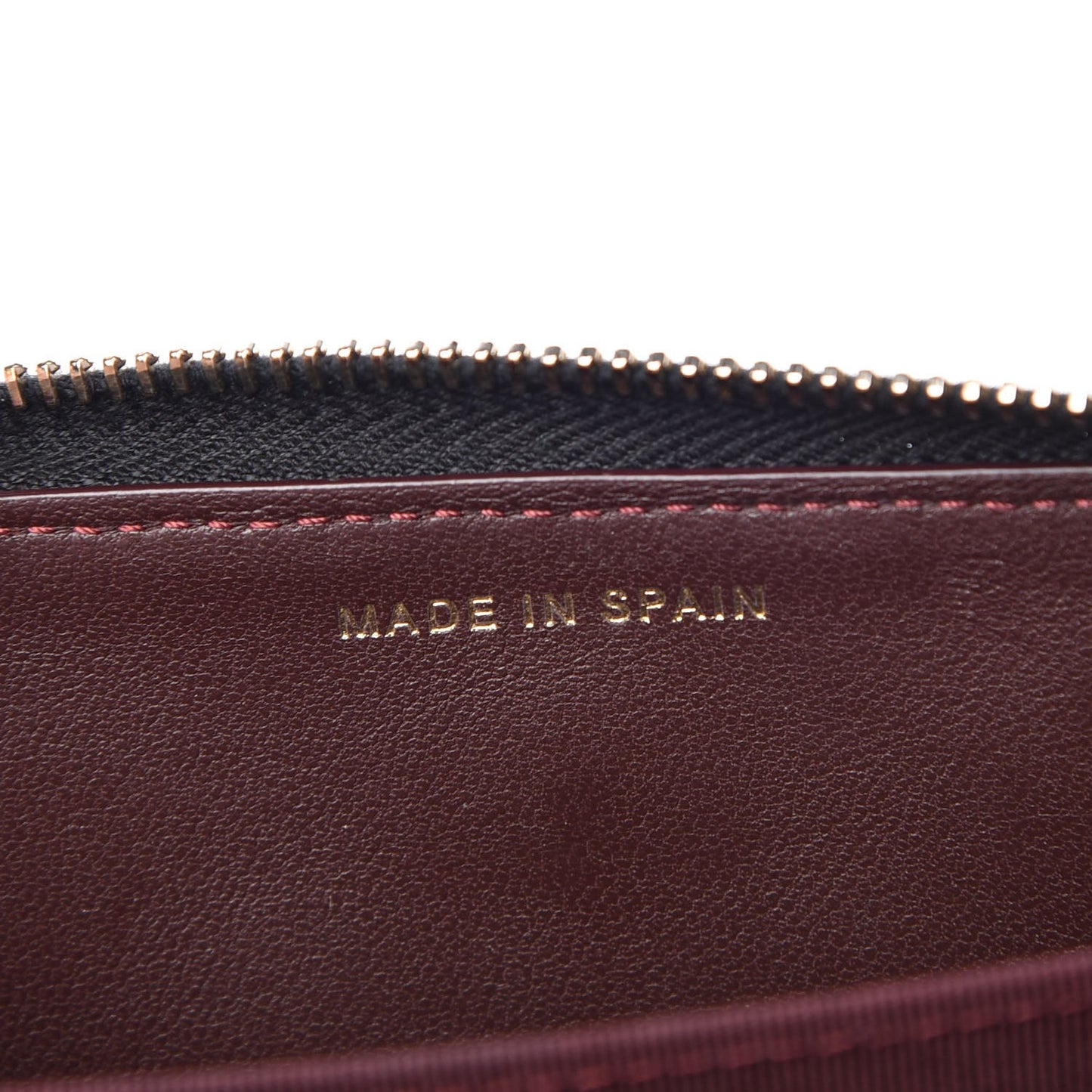 Lambskin Quilted Small Zip Around Wallet Black