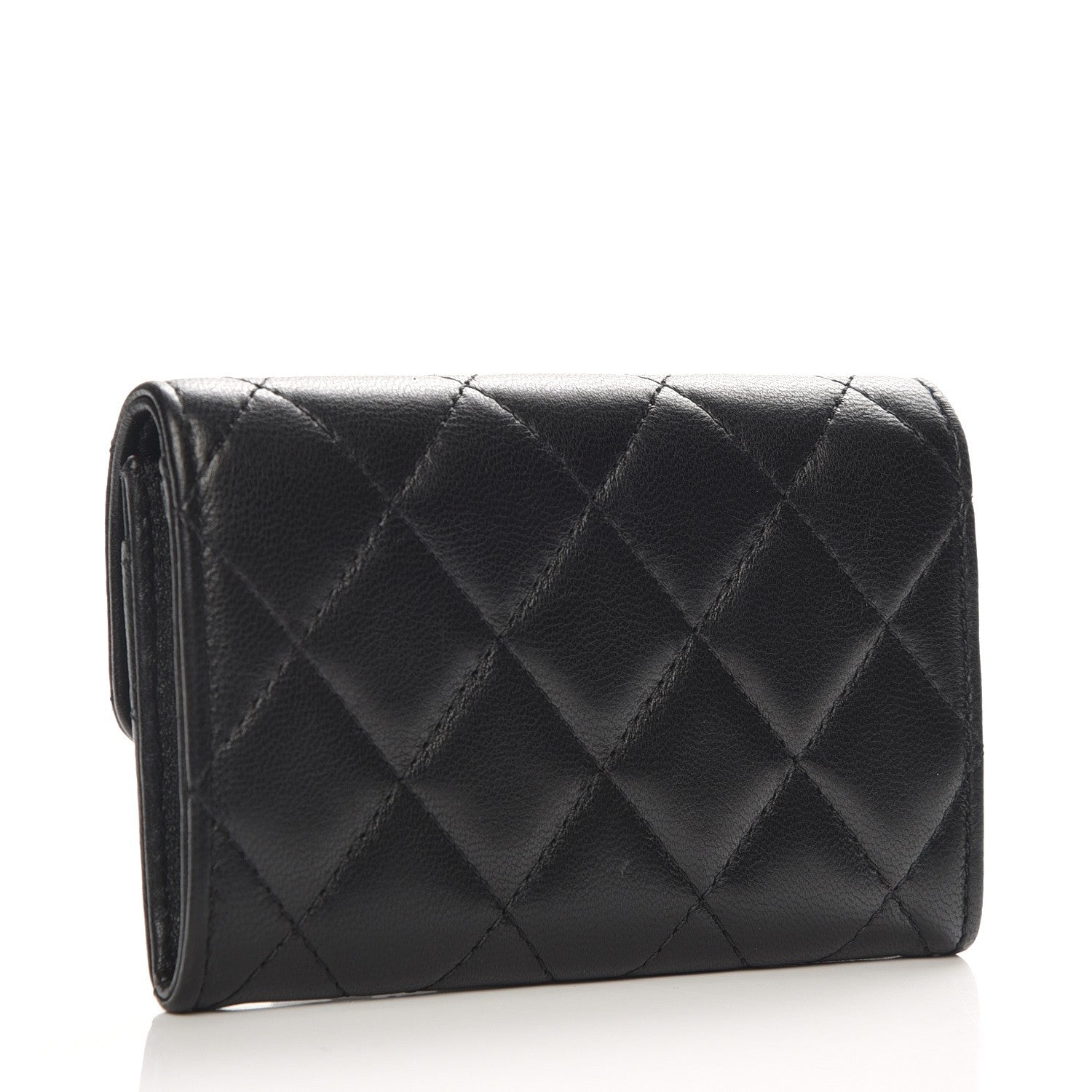 Chanel Lambskin Quilted Flap Card Holder Black 3 of 9